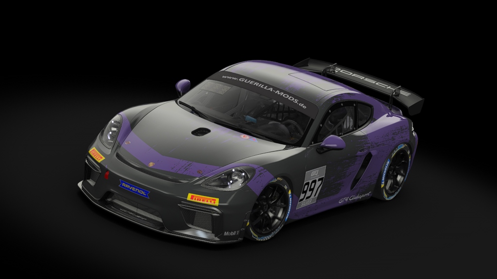 Porsche 718 Cayman GT4 Clubsport, skin rm_gt4_european_series_fictional_porsche_motorsport_purple_997