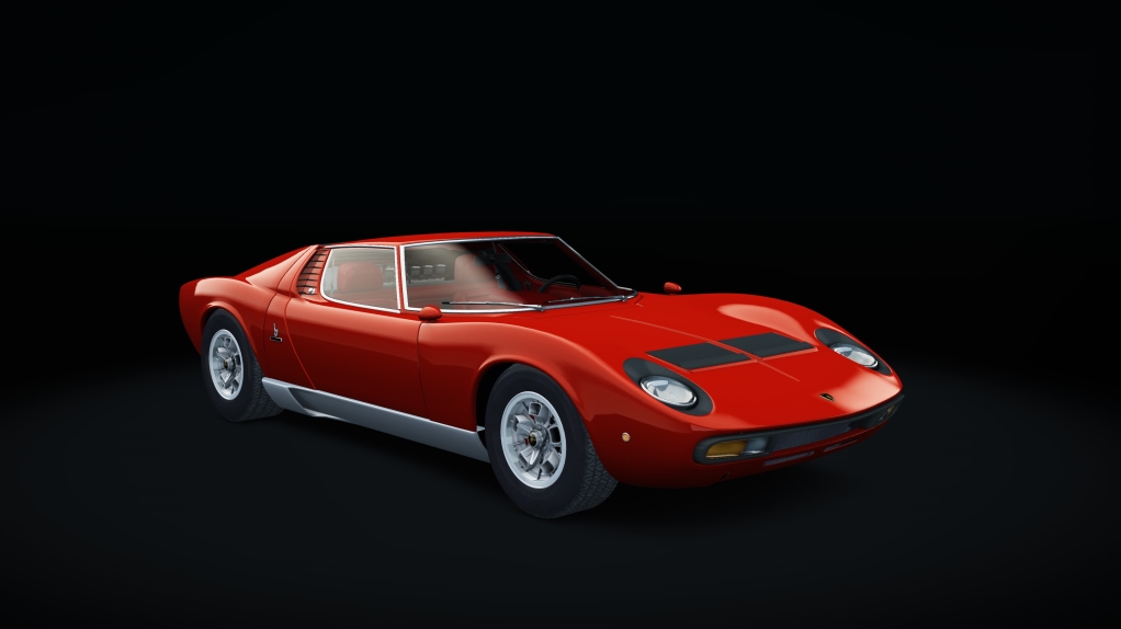 Lamborghini Miura P400 SV, skin Rosso_Corsa_Silver